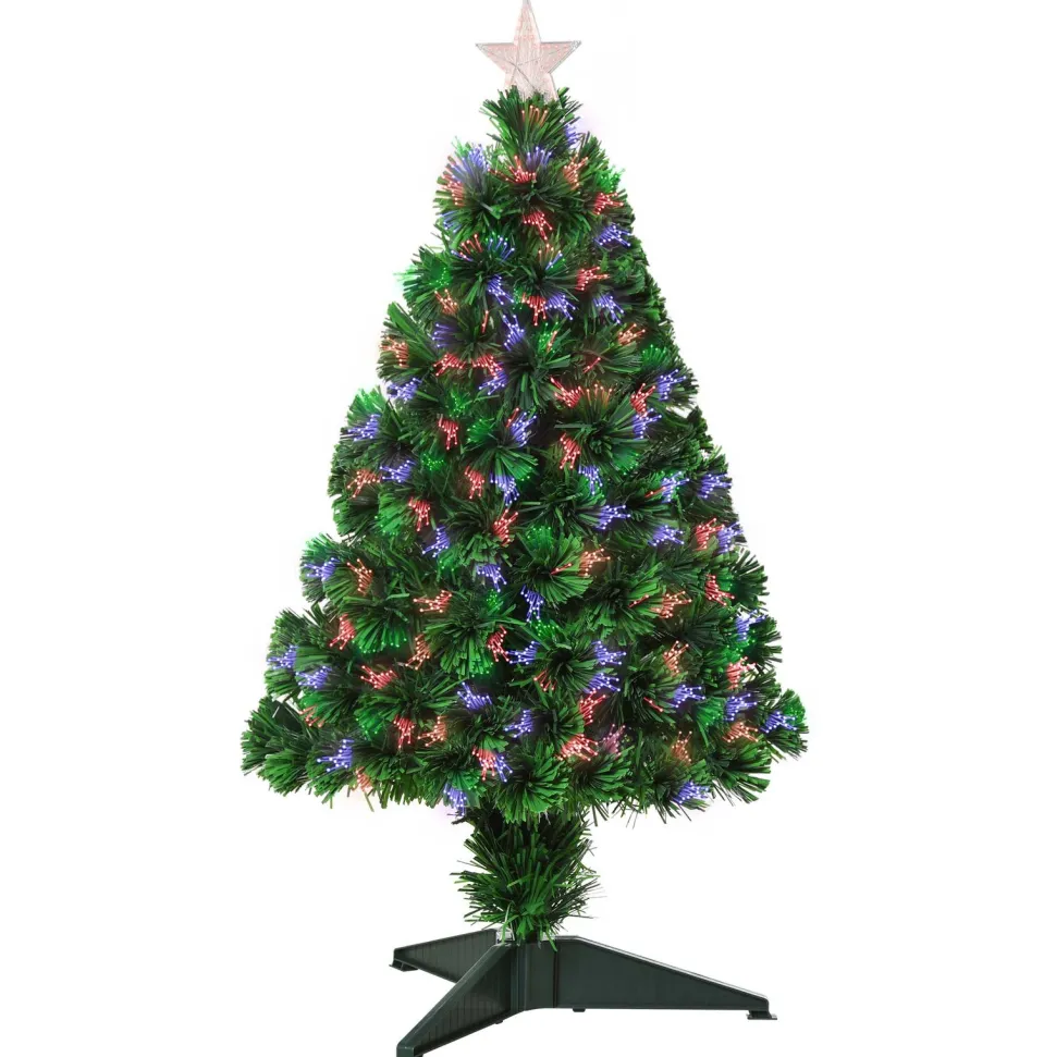 Best The Holiday Aisle 2' 8" H Green Pine Cashmere Christmas Tree With 85 Led Twinkling Lights