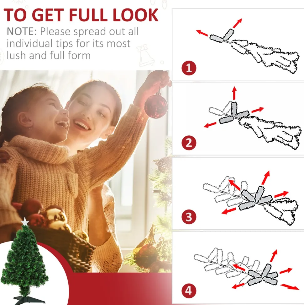 Best The Holiday Aisle 2' 8" H Green Pine Cashmere Christmas Tree With 85 Led Twinkling Lights