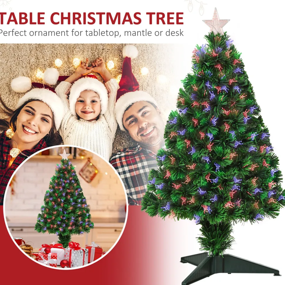 Best The Holiday Aisle 2' 8" H Green Pine Cashmere Christmas Tree With 85 Led Twinkling Lights
