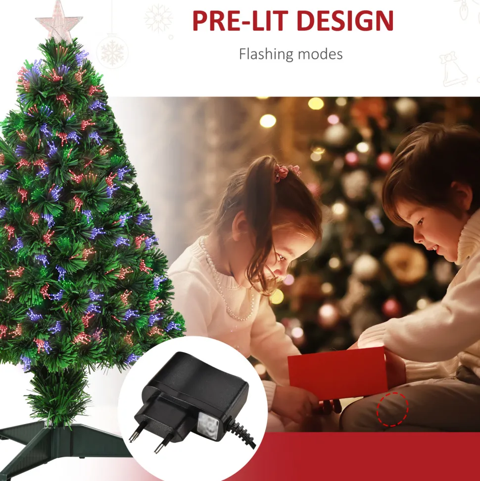 Best The Holiday Aisle 2' 8" H Green Pine Cashmere Christmas Tree With 85 Led Twinkling Lights