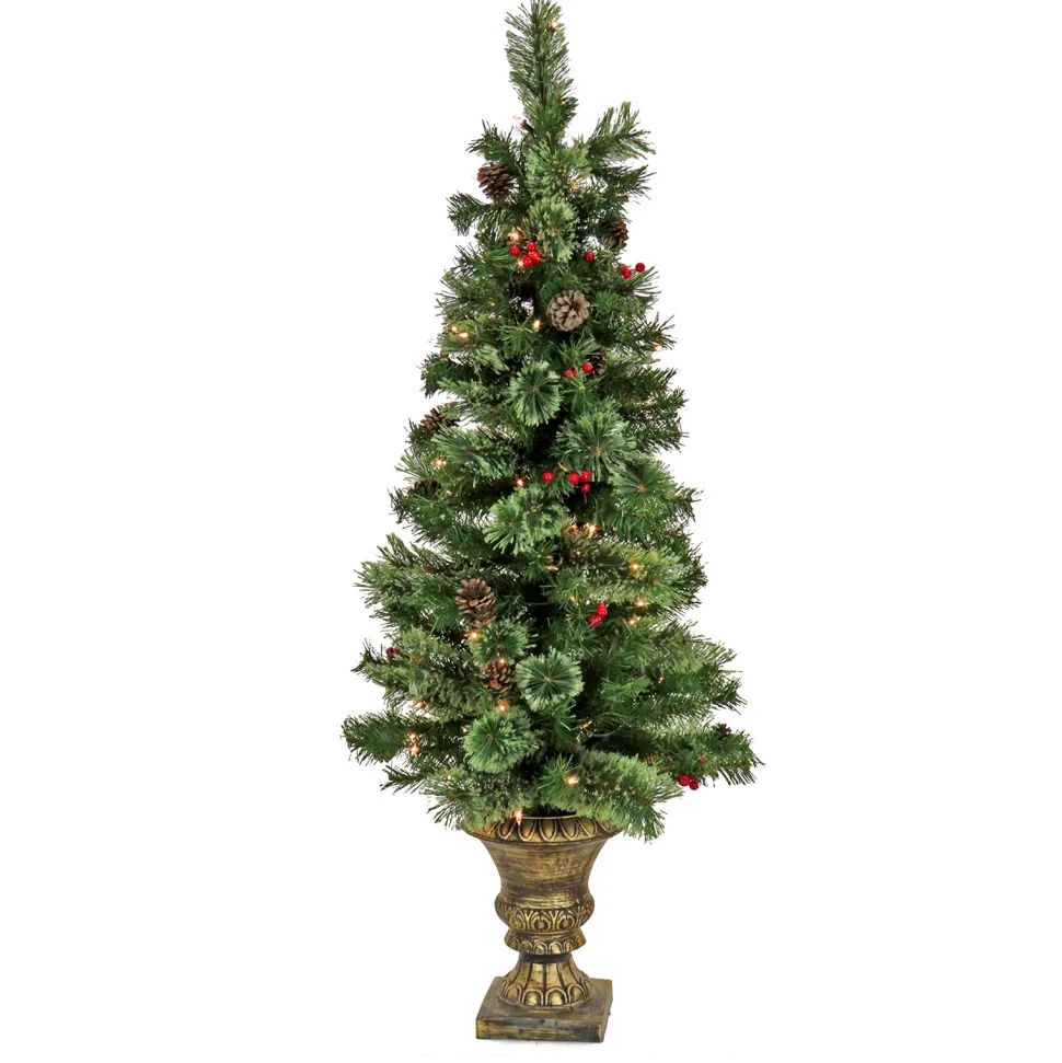 Store The Holiday Aisle 4' 8" H Green Pine Christmas Tree With 100 Lights