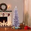 Clearance The Holiday Aisle 4' 6" H Purple Flocked/Frosted Christmas Tree With 100 Lights