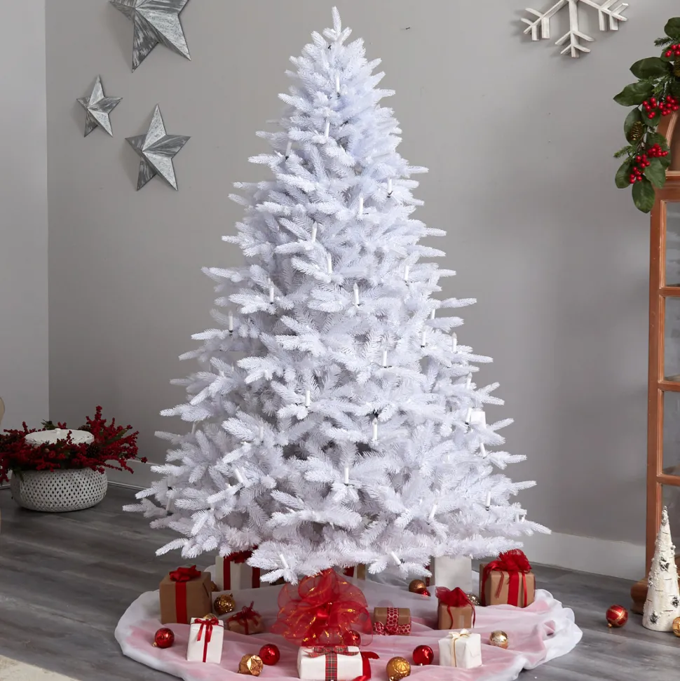 Sale The Holiday Aisle 7' 6" H White Realistic Artificial Fir Cashmere Christmas Tree With 964 Led Lights