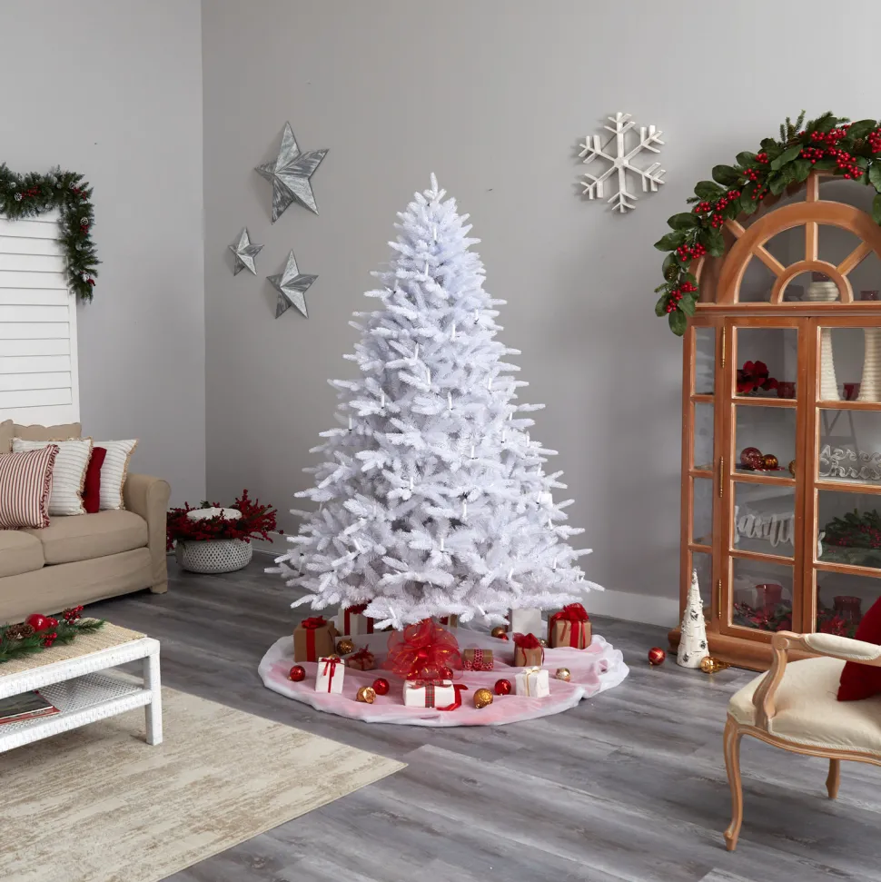 Sale The Holiday Aisle 7' 6" H White Realistic Artificial Fir Cashmere Christmas Tree With 964 Led Lights