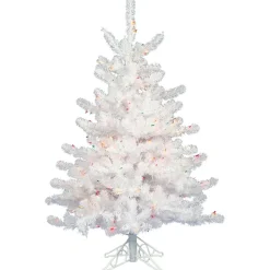 Cheap Hashtag Home 3' Crystal White Spruce Artificial Christmas Tree With 50 Multi-Colored Lights With Stand