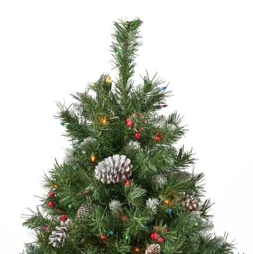 Clearance The Holiday Aisle 4.5' Frosted Green Spruce Artificial Christmas Tree With 200 Multi-Colored Lights