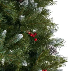 Cheap The Holiday Aisle 7' Frosted Green Spruce Artificial Christmas Tree With 450 Clear/White Lights