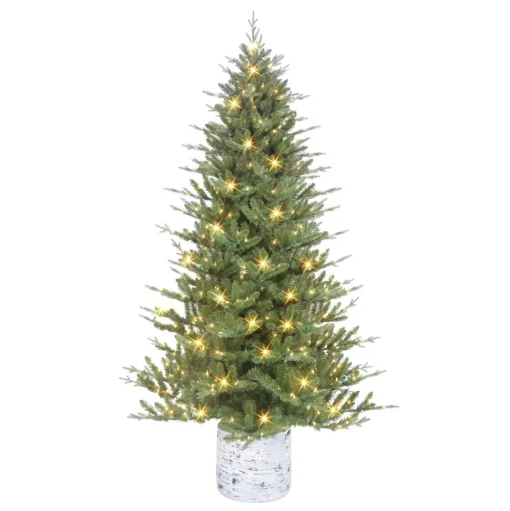 Sale The Holiday Aisle 7.5 Ft Pe/Pvc Potted Tree, 1534 Tips, 450 Ul Clear Incandescent Lights