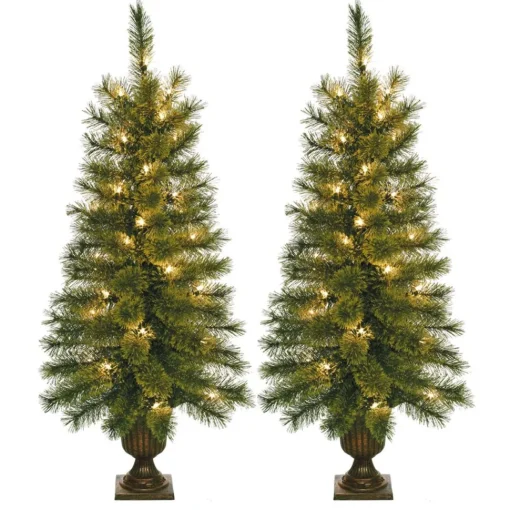 Best The Holiday Aisle 3.5' Green Artificial Christmas Tree With 35 Clear Lights With Urn Stand