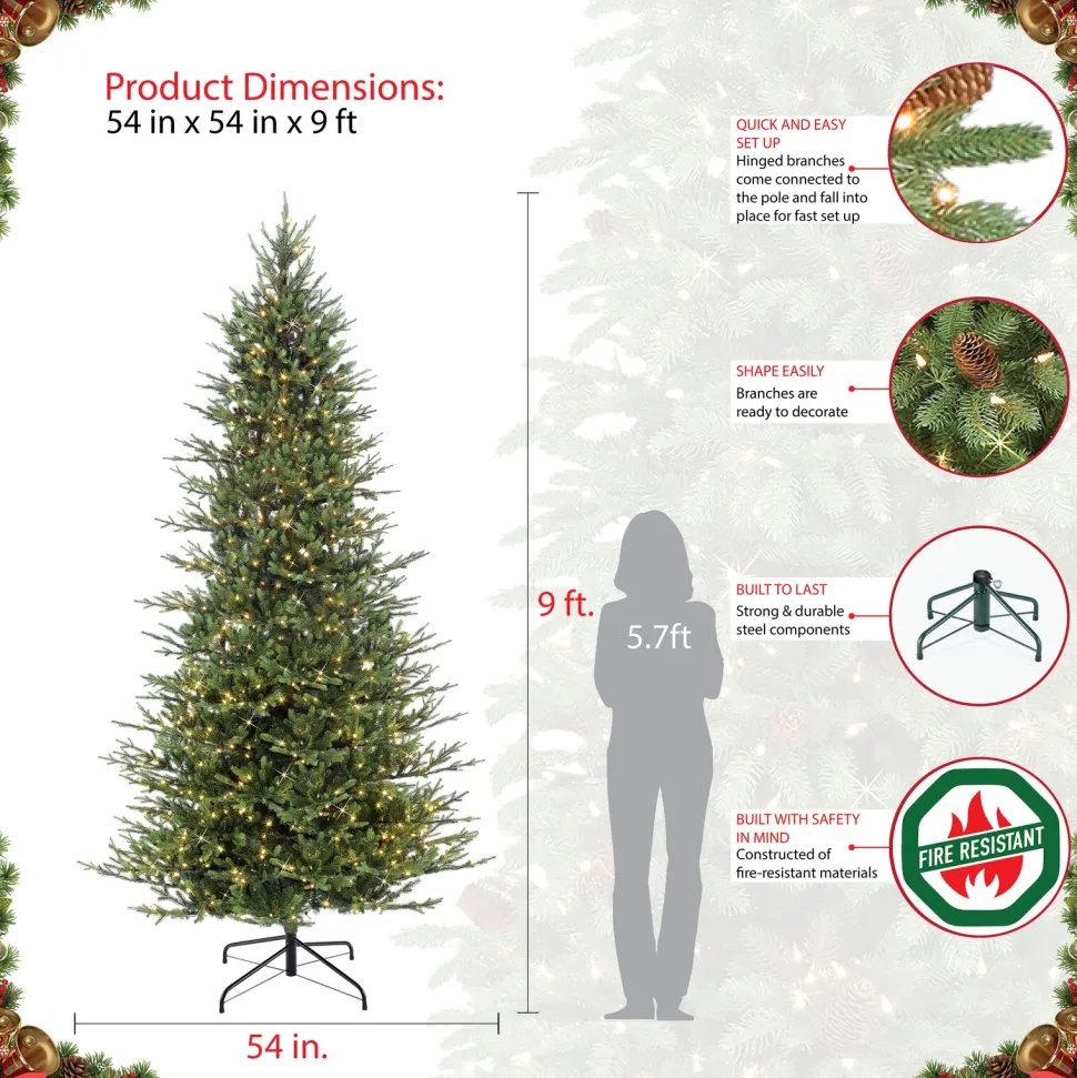 Sale The Holiday Aisle 9' Green Fir Trees Christmas Tree With 800 White Light