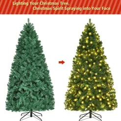 Hot The Holiday Aisle 7' Green Pine Artificial Christmas Tree With 300 Clear/White Lights