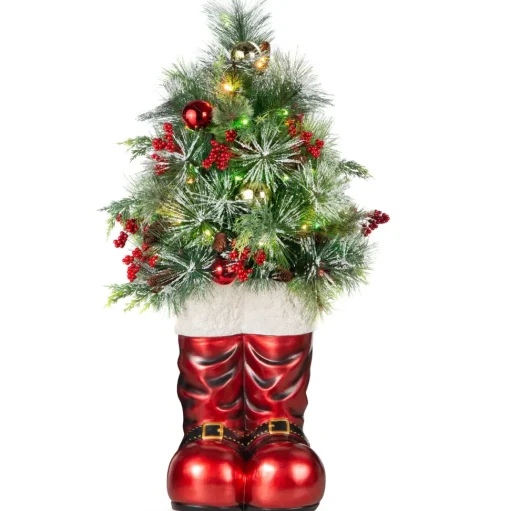 New The Holiday Aisle 3.3' Green Pine Artificial Christmas Tree With Clear/White Lights