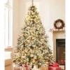 Best The Holiday Aisle 7' Green Pine Flocked Christmas Tree With 350 Led Lights