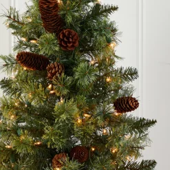 Flash Sale The Holiday Aisle 3' Green Pine Trees Artificial Christmas Tree With 100 Clear Lights