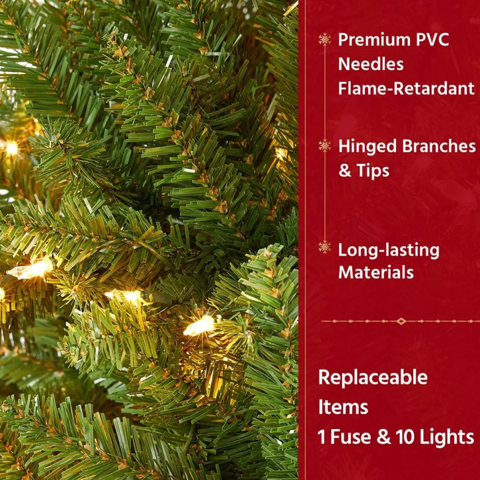 Outlet The Holiday Aisle 7.5' Green Spruce Artificial Christmas Tree With 700 Clear & White Lights