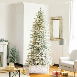 Outlet Rebrilliant 7.5' Green/White Fir Artificial Christmas Tree With 400 Lights