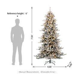 Outlet Rebrilliant 7.5' Green/White Fir Artificial Christmas Tree With 400 Lights