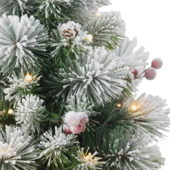 Outlet The Holiday Aisle 2' H Green Pine Frosted Christmas Tree With 35 Led Lights