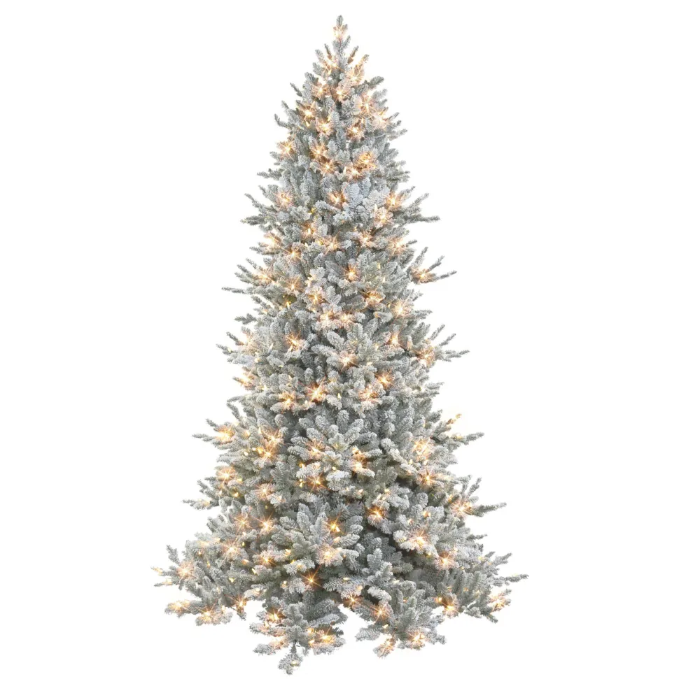 Discount The Holiday Aisle 7'5" H Green Realistic Artificial Fir Flocked/Frosted Christmas Tree With 700 Led Color Changing/Combination Lights