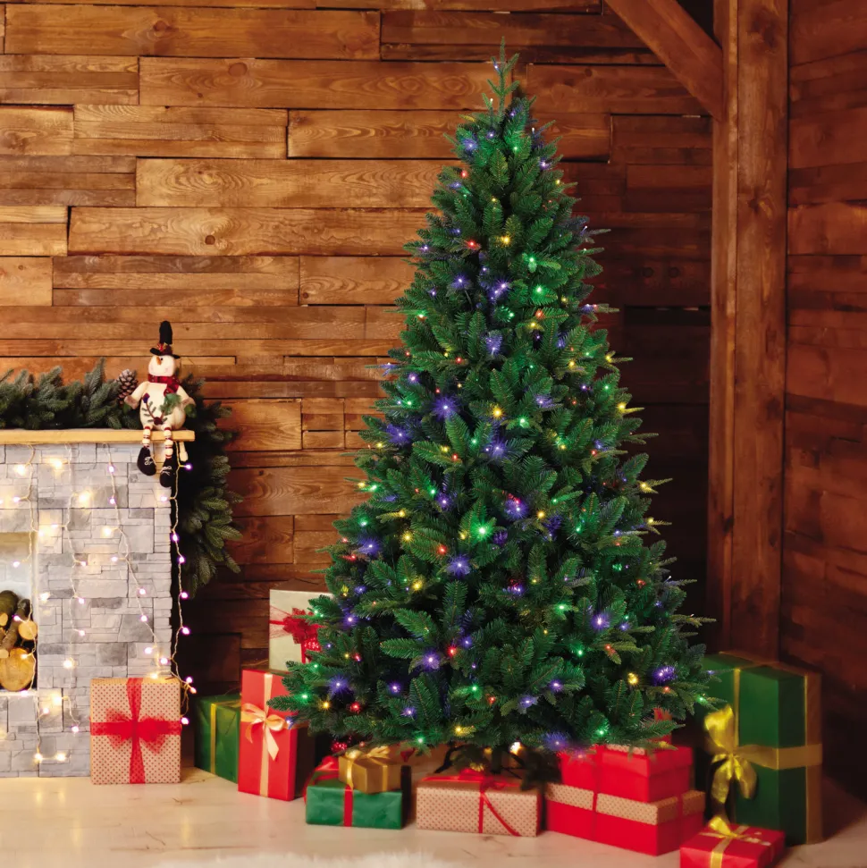 Discount The Holiday Aisle 7.5" H Green Realistic Artificial Christmas Tree With 600 Led Lights