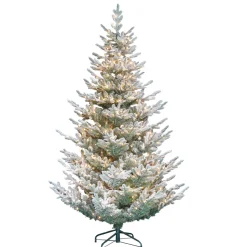 Cheap The Holiday Aisle 7'6" H Green Realistic Artificial Spruce Frosted Christmas Tree With 450 Lights