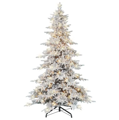 Clearance The Holiday Aisle 9' H Green Realistic Artificial Fir Flocked/Frosted Christmas Tree With 800 Lights