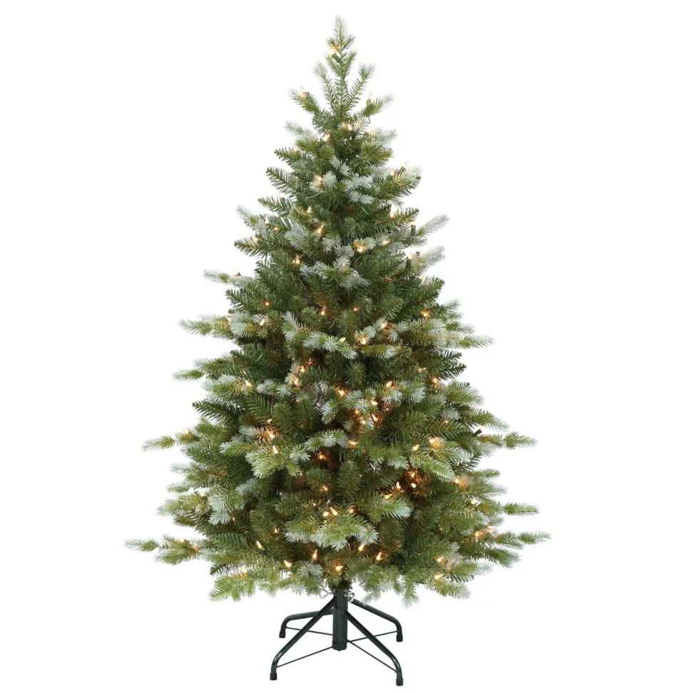 Fashion The Holiday Aisle 4'6" H Green Realistic Artificial Spruce Frosted Christmas Tree With 200 Lights