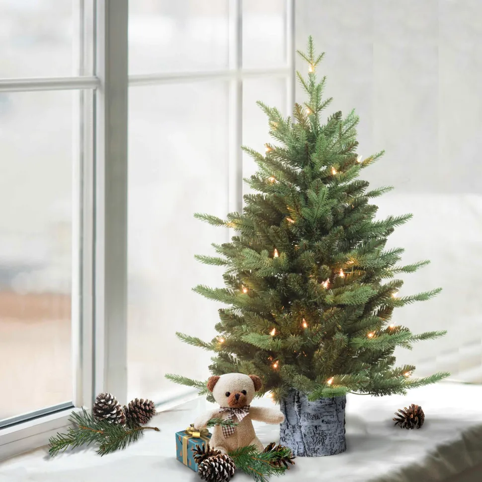 Online The Holiday Aisle 3' H Green Realistic Artificial Pine Christmas Tree With 50 Lights
