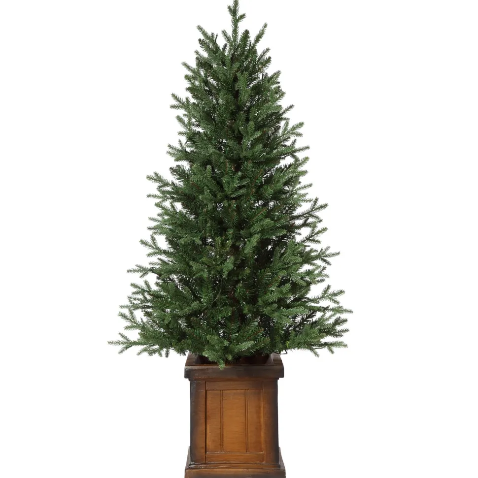 New Haute Decor 4'6" H Green Realistic Fir Artificial Christmas Tree With 200 Led Lights