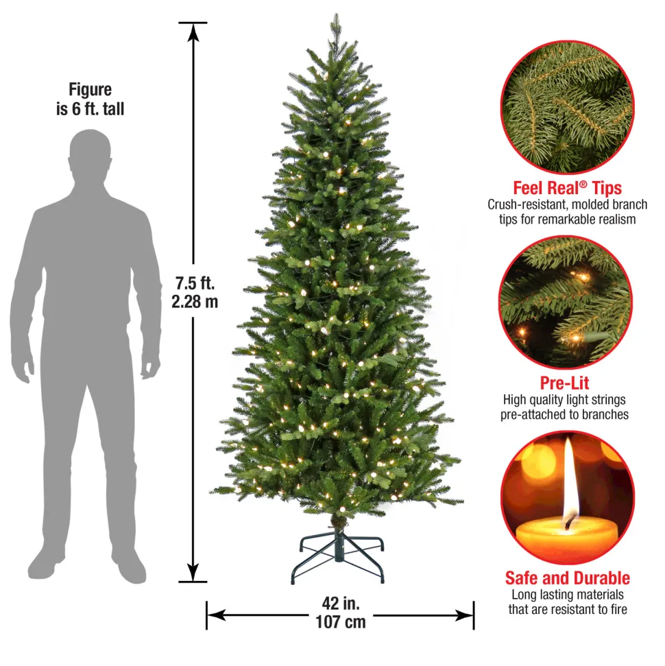 Discount The Holiday Aisle 7.5' H Green Realistic Pine Cashmere Christmas Tree With 350 Led Lights