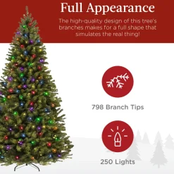 Hot The Holiday Aisle 6' H Green Tree Family Christmas Tree 250 Lights Led
