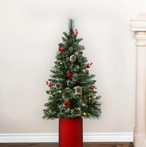 New Haute Decor 48" H Realistic Green Artificial Flocked/Frosted Christmas Tree