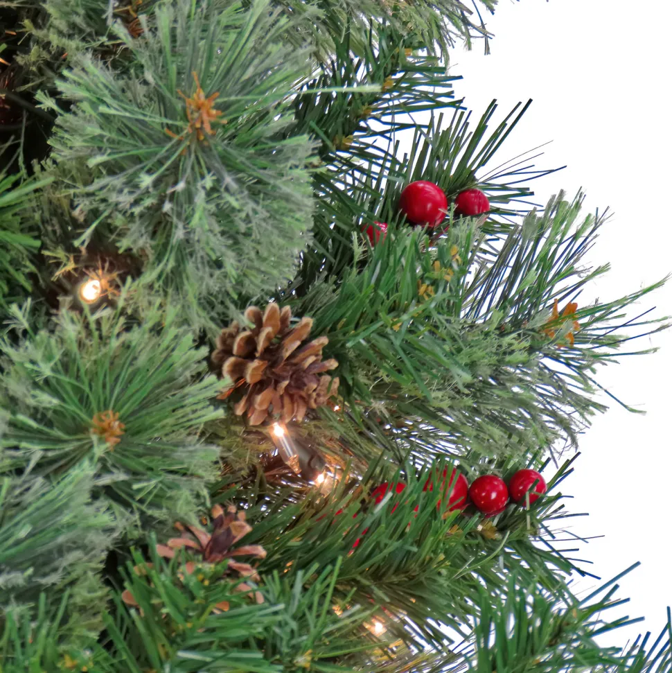 Hot The Holiday Aisle 90" H Regular Artificial Pvc Pine Cashmere Christmas Tree 550 Led Steady/Constant Lights And Pinecones