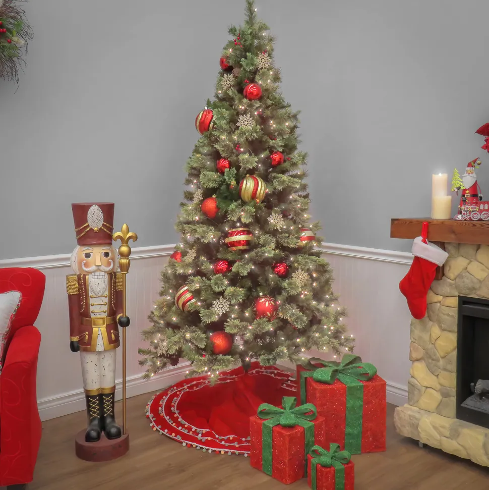 Hot The Holiday Aisle 90" H Regular Artificial Pvc Pine Cashmere Christmas Tree 550 Led Steady/Constant Lights And Pinecones