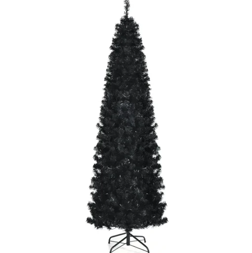 Best The Holiday Aisle 7' H Slender Black Spuce Christmas Tree With 350 Led Lights