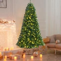 Discount The Holiday Aisle 96'' H Slender Green Spruce Christmas Tree With 600 Led Color Changing/Combination Lights