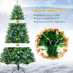 Discount The Holiday Aisle 96'' H Slender Green Spruce Christmas Tree With 600 Led Color Changing/Combination Lights