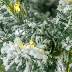 Store The Holiday Aisle 9' H Slender Green/White Flocked/Frosted Christmas Tree With 350 Led Lights