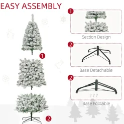 Store The Holiday Aisle 9' H Slender Green/White Flocked/Frosted Christmas Tree With 350 Led Lights