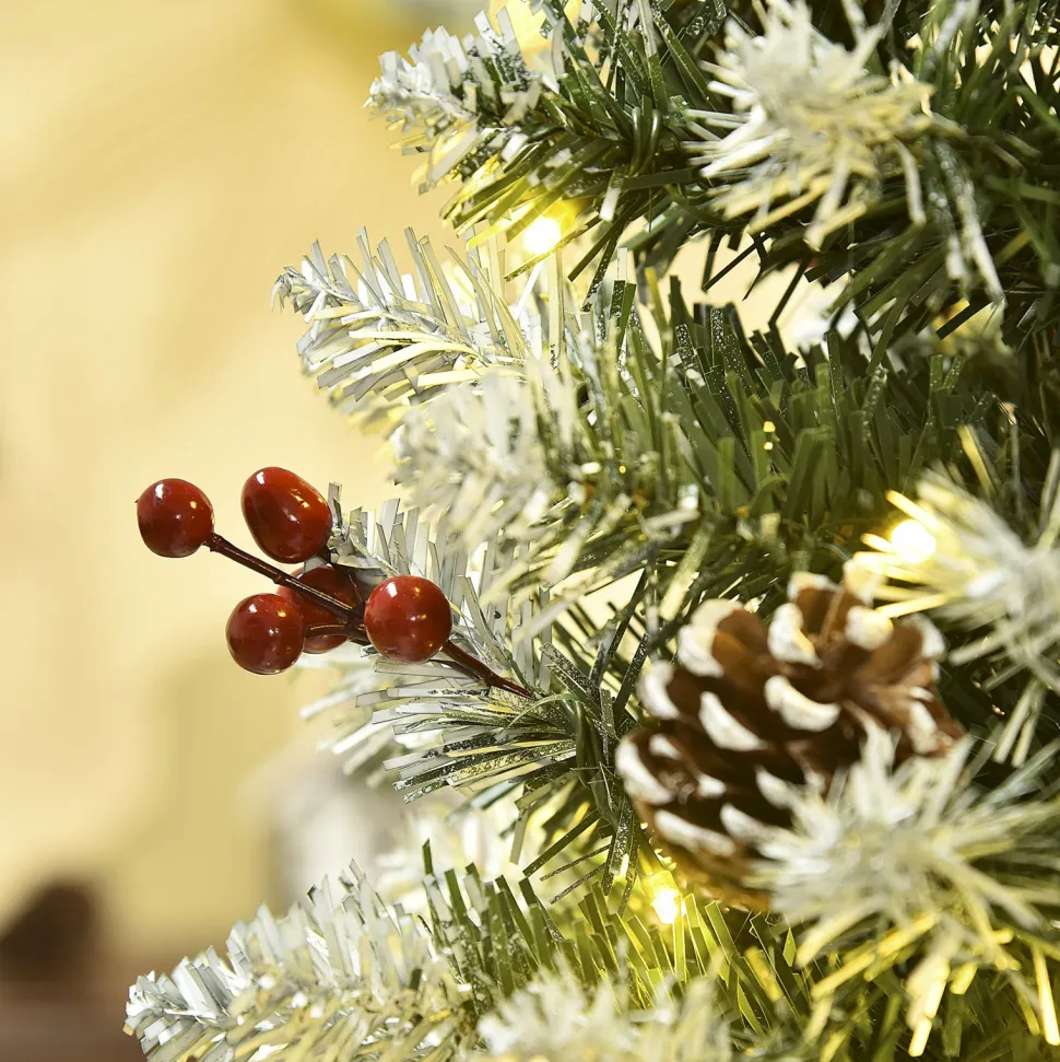 Clearance The Holiday Aisle 6' H Slender Green/White Flocked/Frosted Christmas Tree With 300 Led Lights