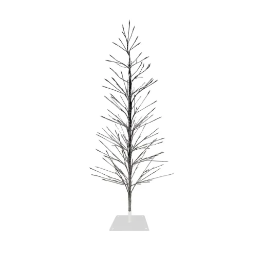 Best The Holiday Aisle 5' H Slender Silver Cedar Christmas Tree With 180 Led Lights