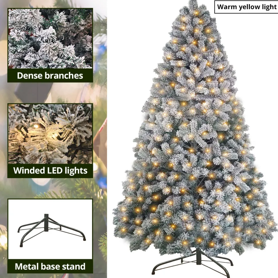 Store The Holiday Aisle 9' H White Realistic Pine Christmas Tree With 600 Led Color Changing/Combination Light