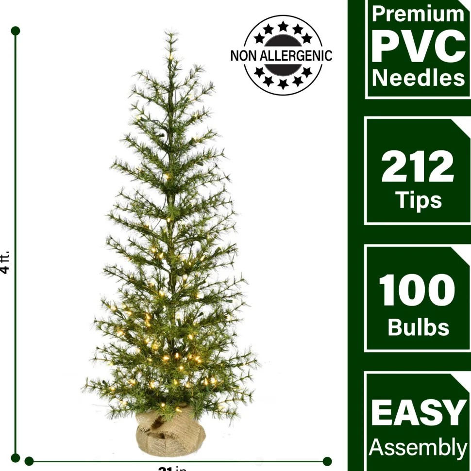 Flash Sale The Holiday Aisle 4' Lighted Artificial Fir Christmas Tree - Stand Included