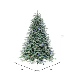 Store The Holiday Aisle 78'' Lighted Artificial Green Spruce Christmas Tree - Stand Included