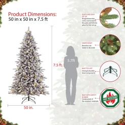 Fashion The Holiday Aisle 7.5' Lighted Artificial Pine Christmas Tree - Stand Included