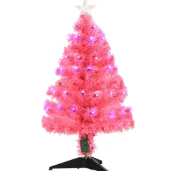 New The Holiday Aisle 3' Pink Pine Artificial Christmas Tree With 90 Colored & Clear Lights