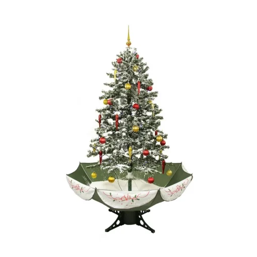 New Northlight Seasonal 5.5' Pre-Lit Medium Musical Snowing Artificial Christmas Tree With Umbrella Base - Blue Led Lights