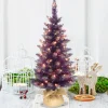Discount The Holiday Aisle 3' Purple Spruce Artificial Christmas Tree With 50 Clear/White Lights