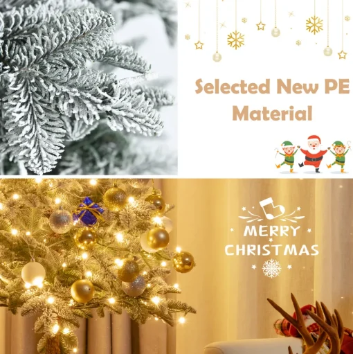 Best The Holiday Aisle 72" Regular(Full) Green/White Realistic Artificial Christmas Tree 250 Light