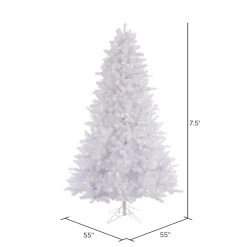 New Hashtag Home 7.5' White Pine Artificial Christmas Tree With 650 Led White Lights With Stand